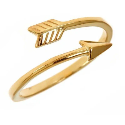 Sterling Forever Sterling Silver Arrow Wrap Ring In Gold