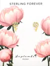 Sterling Forever Sterling Silver Birth Flower Earring Studs - September In Gold