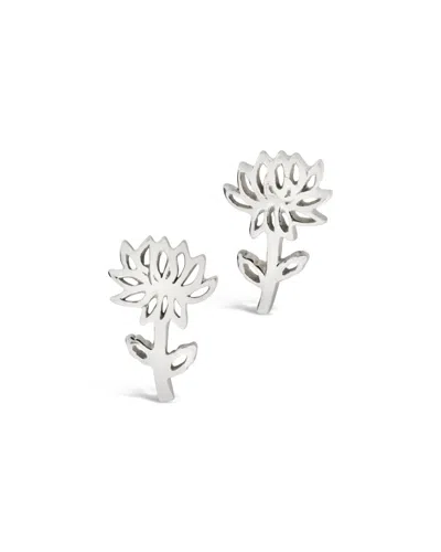 Sterling Forever Sterling Silver Birth Flower Stud Earrings