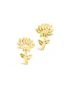 Sterling Forever 14k Over Silver Birth Flower November Chrysanthemum Studs In Gold