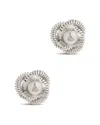 Sterling Forever Sterling Silver Braided Knot & Sphere Stud Earrings In Silver