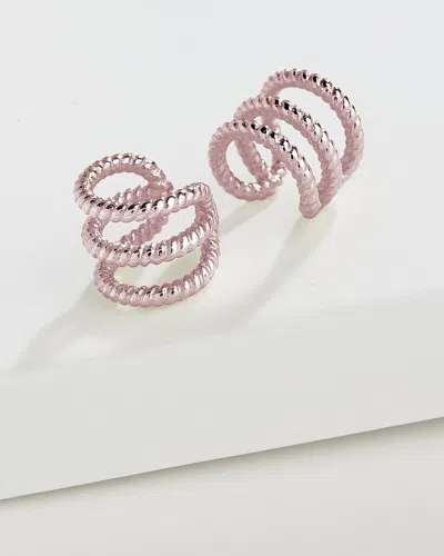 Sterling Forever Sterling Silver Braided Triple Row Ear Cuff Set Of 2 In Multi