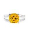 Sterling Forever Sterling Silver Britney's Engagement Ring In Canary In Silver