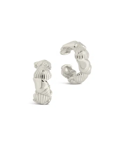 Sterling Forever Sterling Silver Cali Shell Ear Cuff Set Of 2 In Metallic