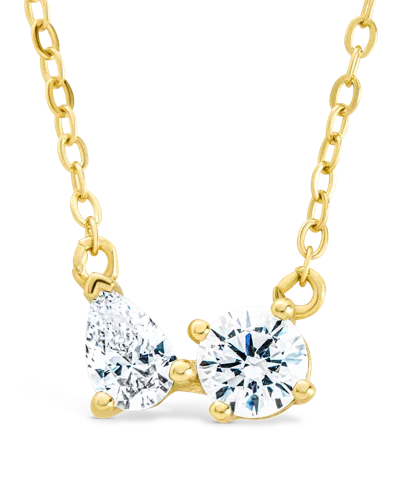 Sterling Forever Sterling Silver Carolyn Cz Necklace In Gold