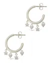Sterling Forever Sterling Silver Celeste Cz Charm Hoop Earrings In Silver