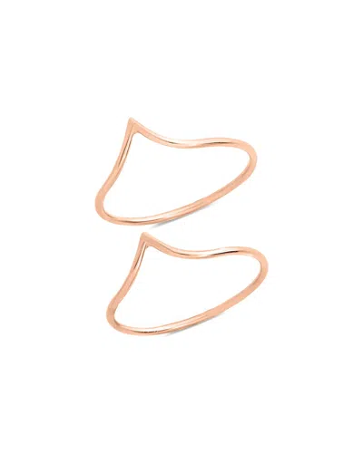 Sterling Forever Sterling Silver Chevron Stacking Ring Set Of 2