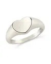 Sterling Forever Sterling Silver Cora Heart Signet Ring In Silver