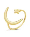 Sterling Forever Sterling Silver Crescent Moon Open Ring