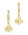 Sterling Forever Sterling Silver Cz Bee Micro Hoops