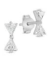 Sterling Forever Sterling Silver Cz Bowtie Stud Earrings In Metallic