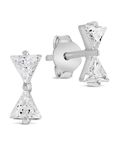 Sterling Forever Sterling Silver Cz Bowtie Stud Earrings