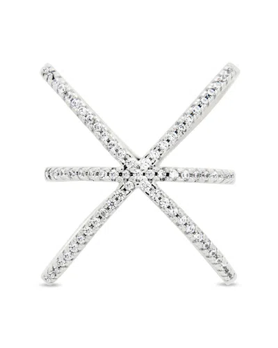 Sterling Forever Sterling Silver Cz Criss Cross X Ring