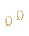 Sterling Forever Sterling Silver Cz Pyramid Huggie Studs In Gold