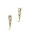 Sterling Forever Sterling Silver Cz Pyramid Studs In Gold