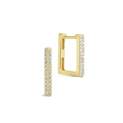 Sterling Forever Sterling Silver Cz Rectangular Hoops
