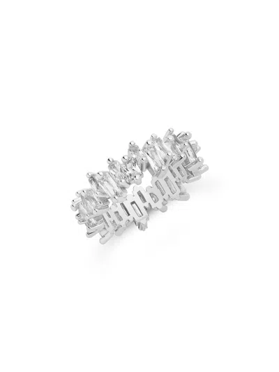 Sterling Forever Sterling Silver Cz Staggered Eternity Ring