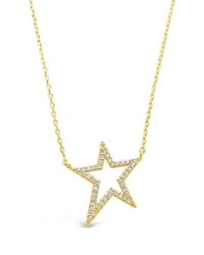 Sterling Forever Sterling Silver Cz Star Necklace In Gold
