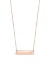 Sterling Forever Sterling Silver Cz Studded Mini Bar Necklace In Gold