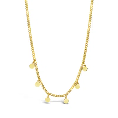 Sterling Forever Sterling Silver Dainty Curb Chain With Disk Charms In Gold