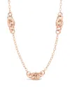 Sterling Forever Sterling Silver Delicate Knot Station Necklace In Gold