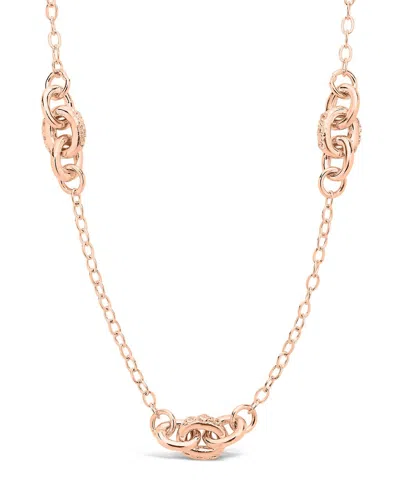 Sterling Forever Sterling Silver Delicate Knot Station Necklace In Gold