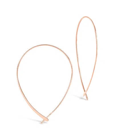 Sterling Forever Sterling Silver Delicate Threader Hoop Earrings In Gold