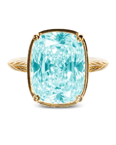 Sterling Forever Sterling Silver Elongated Cushion Aquamarine Cz Cocktail Ring In Blue