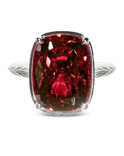 Sterling Forever Sterling Silver Elongated Cushion Garnet Cz Cocktail Ring In Burgundy