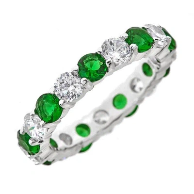 Sterling Forever Sterling Silver Emerald Celebration Band Ring