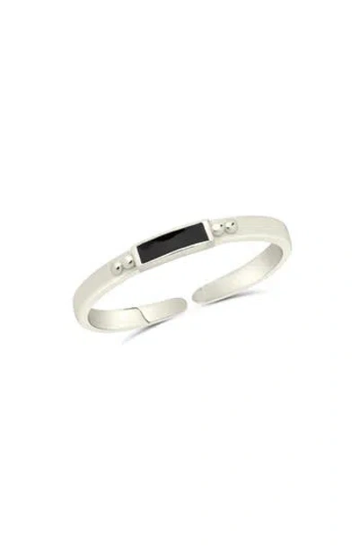 Sterling Forever Sterling Silver Enamel Adjustable Band Ring