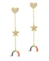 Sterling Forever Sterling Silver Fai Cz Charm Dangle Earrings In Gold