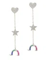 Sterling Forever Sterling Silver Fai Cz Charm Dangle Earrings In Metallic