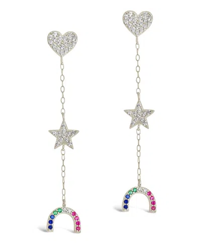 Sterling Forever Sterling Silver Fai Cz Charm Dangle Earrings