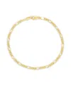 Sterling Forever Sterling Silver Figaro Chain Bracelet In Gold