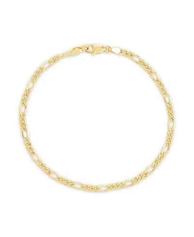 Sterling Forever Sterling Silver Figaro Chain Bracelet In Gold