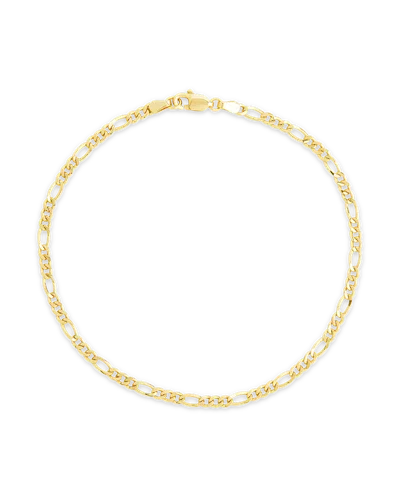Sterling Forever Sterling Silver Figaro Chain Bracelet In Metallic