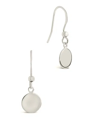 Sterling Forever Sterling Silver Fishhook Disc Drop Earrings