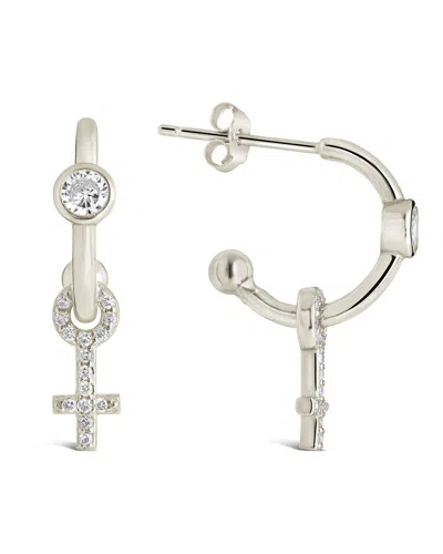 Sterling Forever Sterling Silver Freya Cz Hoop Earrings