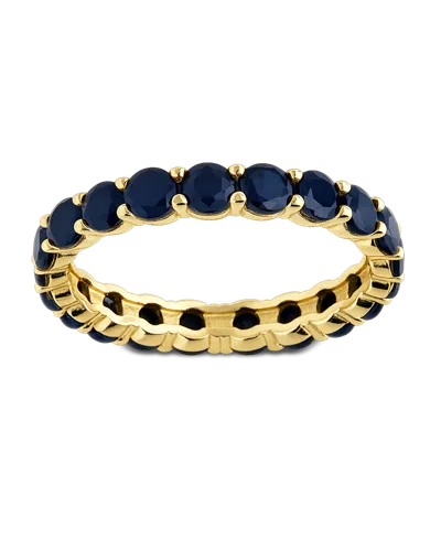 Sterling Forever Sterling Silver Gracie Black Cz Eternity Ring In Gold