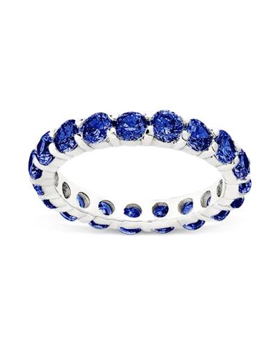 Sterling Forever Sterling Silver Gracie Sapphire Cz Eternity Ring In Blue