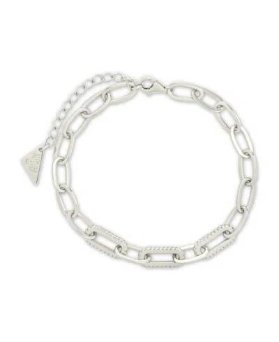 Sterling Forever Sterling Silver Hallie Cubic Zirconia Paperclip Chain Bracelet