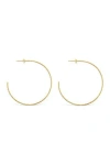 Sterling Forever Sterling Silver Hammered 2.25" Hoop Earrings In Gold