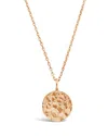 Sterling Forever Sterling Silver Hammered Disk Pendant In Metallic