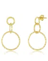 Sterling Forever Sterling Silver Hammered Triple Drop Earrings[silver] In Gold