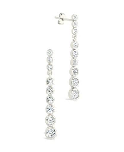 Sterling Forever Sterling Silver Ianthe Brilliant Cut Cz Dangle Earrings In Metallic