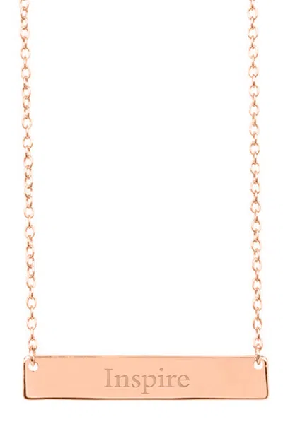 Sterling Forever Sterling Silver Inspirational Bar Pendant Necklace In Gold