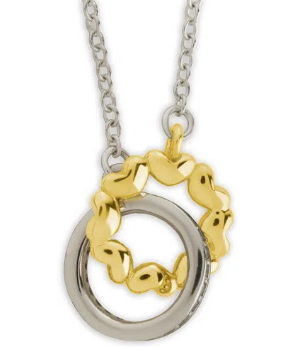 Sterling Forever Sterling Silver Interlocking Heart Charm Necklace In Gold