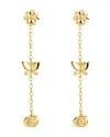 Sterling Forever Sterling Silver Into The Garden Drop Earrings In Gold