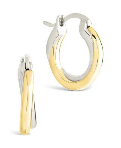 Sterling Forever Sterling Silver Janice Twisted Hoop Earrings In Brown
